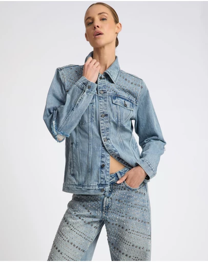 ONE TEASPOON - 25th Anniversary Limited Edition Trucker Studded Denim Jacket - Salty Dog