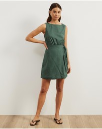 Atmos&Here - Diana Linen Blend Wrap Mini Dress