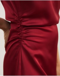 Atmos&Here - Alix Satin Tuck Mini Dress