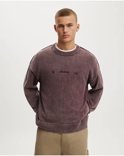 Cotton On - Washed Graphic Crew Knit