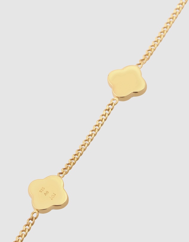 Elli Jewelry - Bracelet Cloverleaf Symbol 925 Sterling Silver Gold-Plated