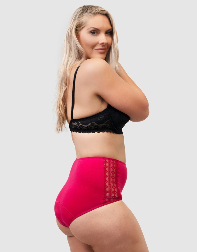 Naturana - Organic Cotton & Lace High Waist Period Underwear