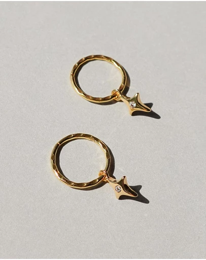 SAINT VALENTINE - Starburst Mini Hoops - Gold