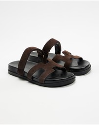 Atmos&Here - Sienna Suede Chunky Leather Sandals