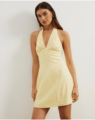 Atmos&Here - Drew Halter Linen Blend Mini Dress