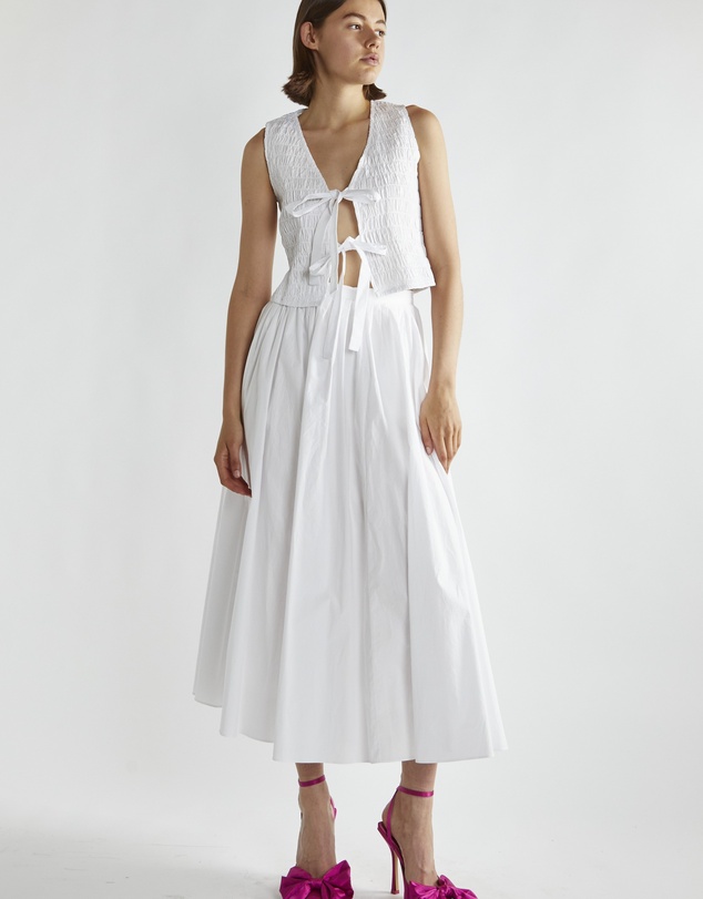 Glamorous - Smocked tie front vest top