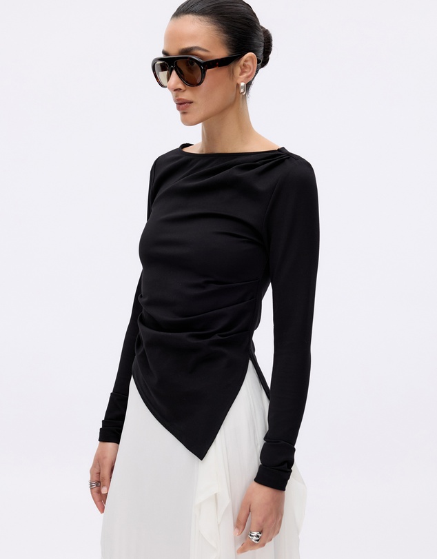 Minima Esenciales - Eliana Long Sleeve Draped T-Shirt
