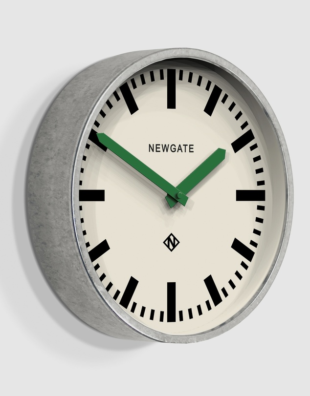 Newgate - Newgate Luggage Wall Clock Galvanised Green Hands