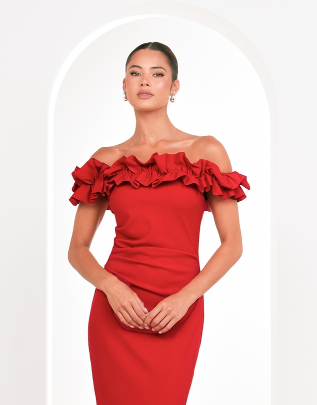 Pilgrim - Clara Off Shoulder Midi Dress