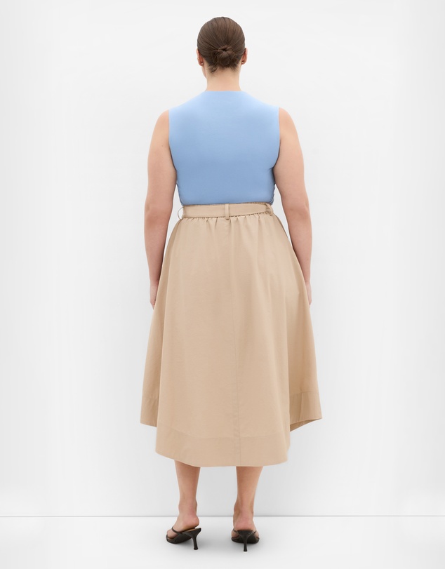 City Chic - Plus size Ally Midi Skirt - taupe