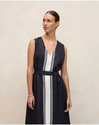 Trenery - Linen Blend Border Print Dress in Night Sky