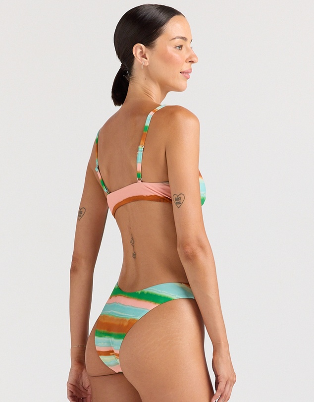 Poolside Paradiso - Luna High Cut Cheeky Bikini Bottom - Seaglass