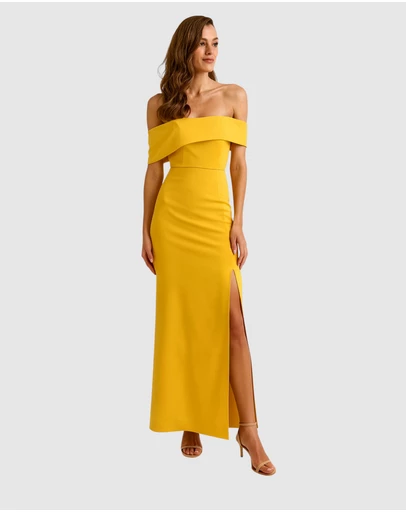 Romance by Honey and Beau - Trevia Off Shoulder Maxi Dress