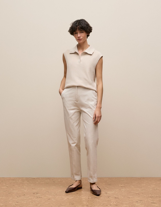 Trenery - Cotton Bi-stretch Pant in Stone
