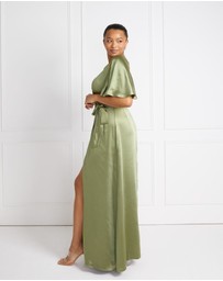 Six Stories - Wrap Tie Satin Bridesmaid Dress