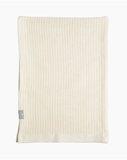 Living Textiles - Cotton Cellular Blanket - Natural White