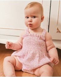 Kynd Baby - Shirred Woven Romper Frangipani - Size 000