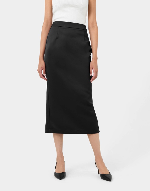 Forcast - Bel Tailored Satin Midi Skirt