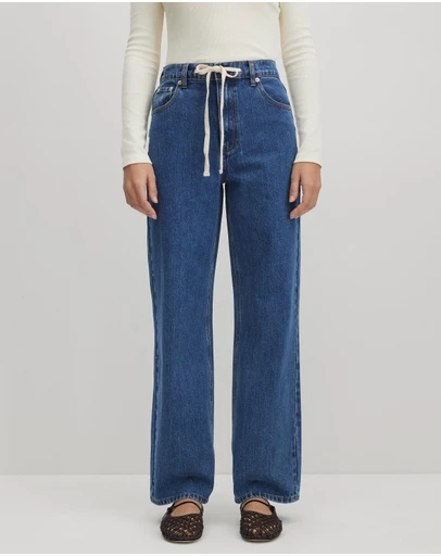 AERE - Mid Rise Drawcord Jeans