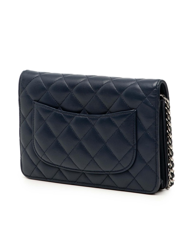 Pre-Loved by Azura Reborn - Pre-Loved CC Quilted Lambskin Wallet On Chain