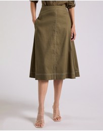 David Lawrence - Cabello Stretch Linen Skirt