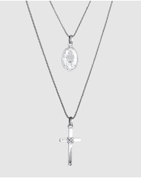 Kuzzoi - ICONIC EXCLUSIVE - Necklace Male Layer Cross 925 Sterling Silver