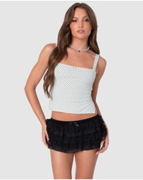 EDIKTED - Kaia Polka Dot Tie Back Top