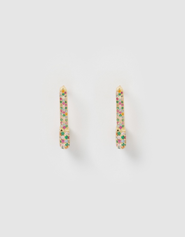 Izoa - Apres Safety Pin Huggie Earrings
