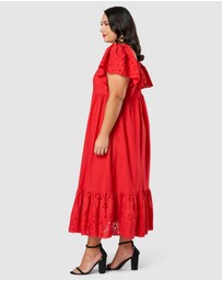 Pink Dusk by Curve Project - Girlz Broderie Maxi Dress