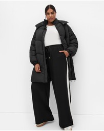 City Chic - Plus size Leah Longline Puffer Jacket - black