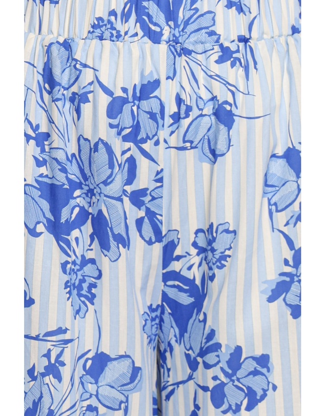 Petal & Pup - Braxton Wide Leg Cuff Pants - Paisley Blue Stripe