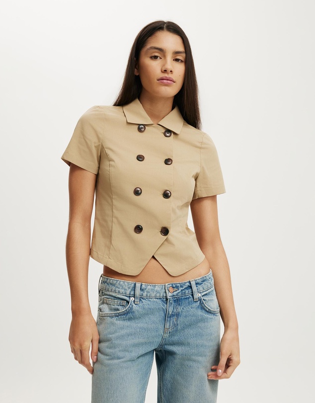 Cotton On - Rowe Button Detail Trench Shirt