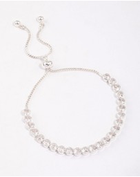 Lovisa - Silver Plated Round Cubic Zirconia Toggle Tennis Bracelet