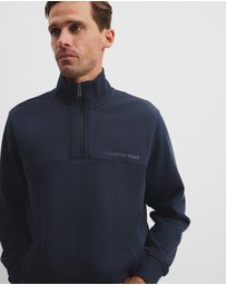 Country Road - Australian Cotton Modern Logo Half Zip Sweat