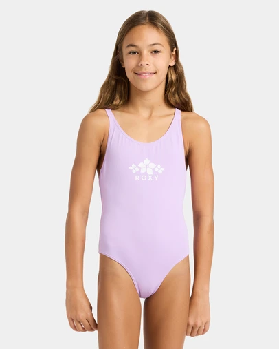 Roxy - Girls 4 to 16 Solid Active One Piece Swimsuit