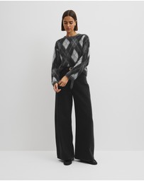 Country Road - Argyle Crew Neck Knit