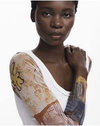 Desigual - Chiffon sleeve T-shirt
