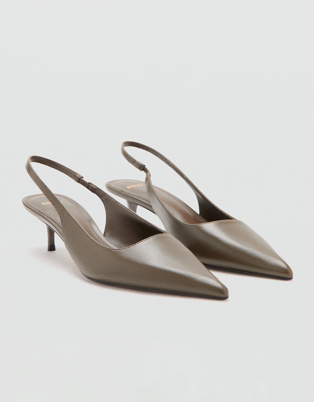 M.N.G - Pointed-Toe Leather Heeled Shoes