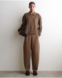 COS - Merino Wool-Yak Zip-Up Polo Shirt