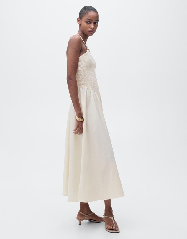 M.N.G - Fede Combined Halter-Neck Dress