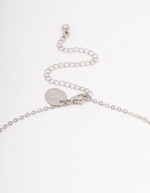 Lovisa - Silver Sapphire Stone Drop Necklace