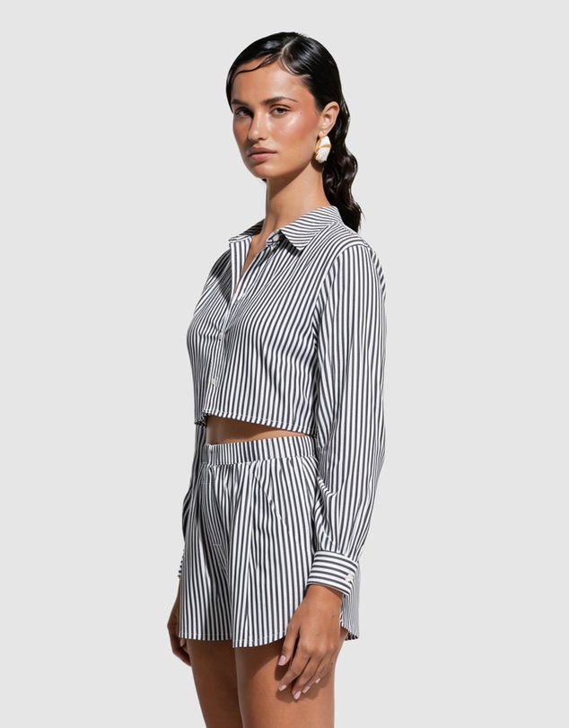 GINIA - Franca Stripe Crop Shirt