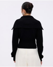 Minima Esenciales - Cyro Merino Wool Cashmere Blend Zip Knit Jumper