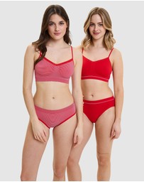 Billet Doux - Zen Attitude Crop Top Style Wirefree Bralette - 2 Pack