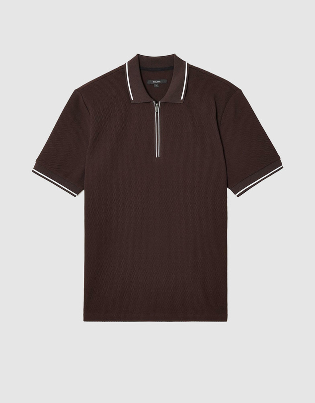 Politix - Morgan Textured Zip-up Polo