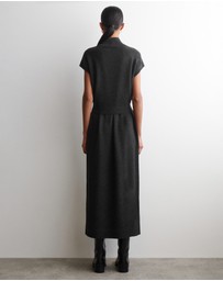 COS - Belt-Detail Merino Wool Funnel Dress