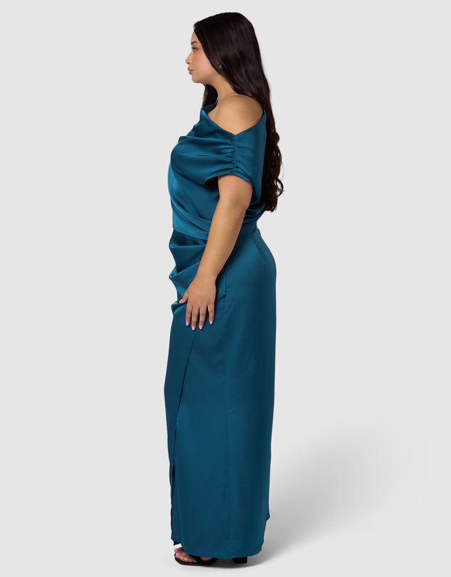 Pink Dusk by Curve Project - Infatuated Satin Maxi Dress