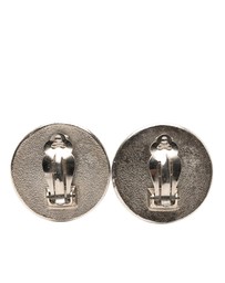 Pre-Loved by Azura Reborn - Pre-Loved Silver Plated Resin CC Round Button Clip On Earrings