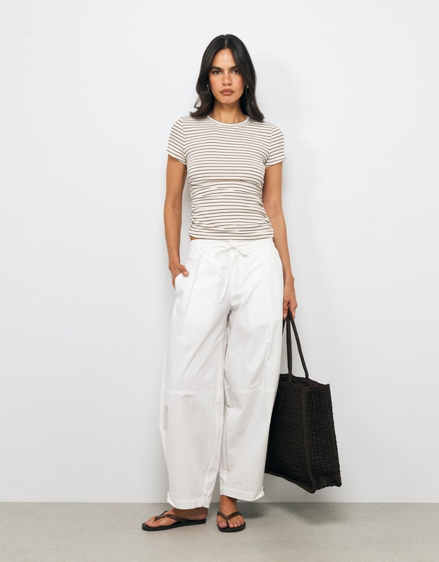 AERE - Mimi Pleated Barrel Leg Pant
