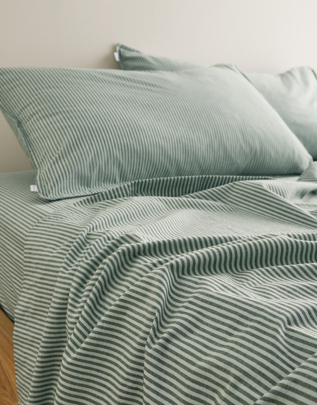 Country Road - Brae Australian Cotton Stripe Queen Flat Sheet